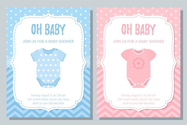Babyparty Es Ist Ein Madchen Vorlage Premium Vektor