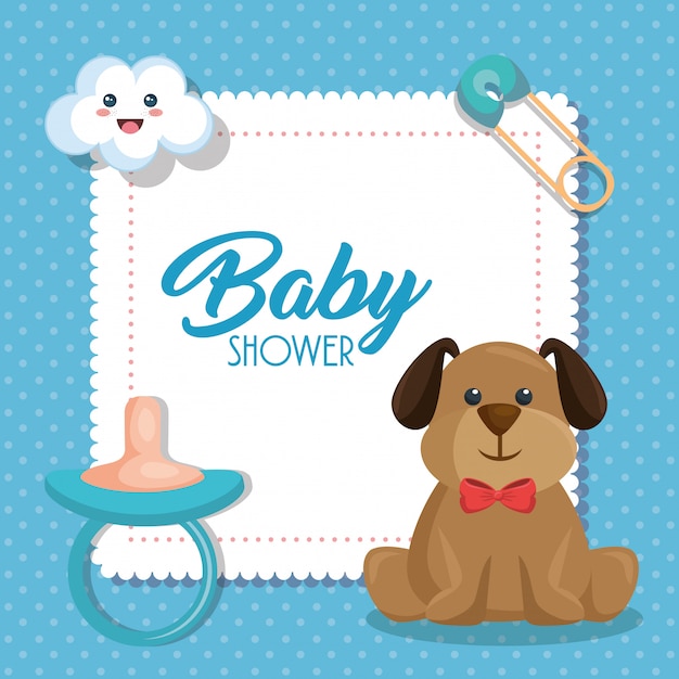 Babypartykarte mit nettem Hund