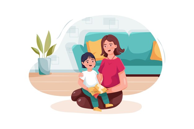 Beste Familien Flyer Vorlage Mit Textraum Mutterschaft Und Kindheit Elternschaft Babysitterplakat Premium Vektor
