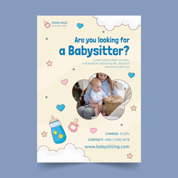 Babysitting-Vorlagendesign