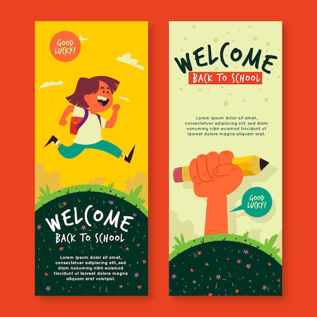 Back to school banner set