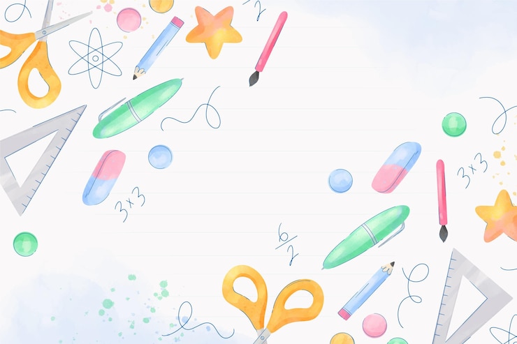 Kostenlose Vektor back to school hintergrund aquarell design