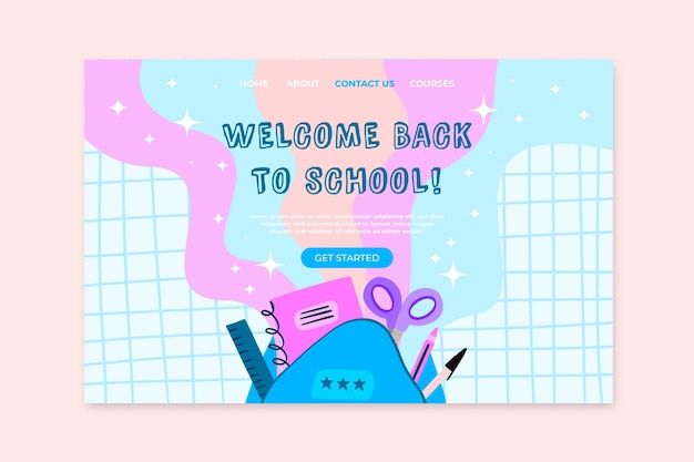 Back to school landing page design