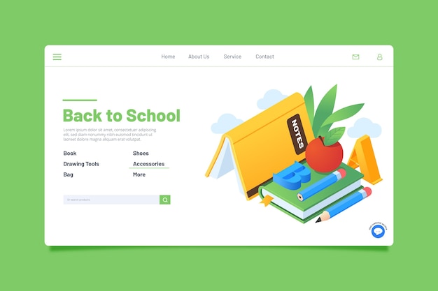 Back to school landing page thema