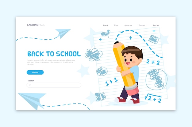 Back to school landing page vorlage