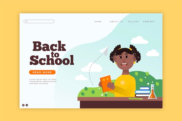 Back to school landing page vorlage