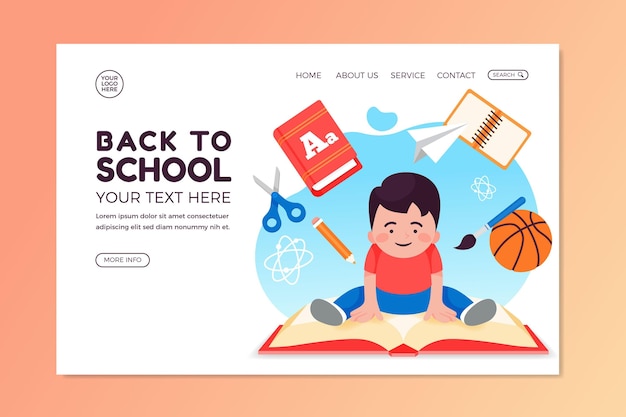 Back to school landing page vorlage