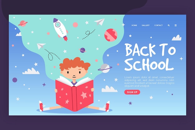 Back to school landing page vorlage