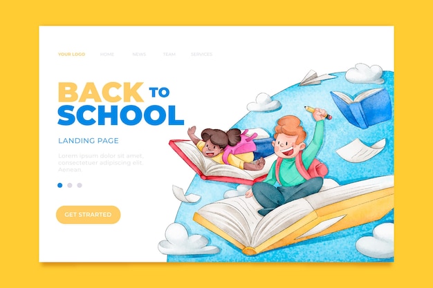 Back to school landing page vorlage