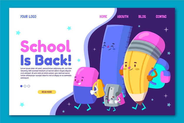 Back to School Landing Page Vorlage