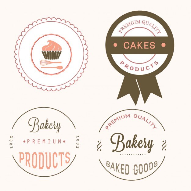 Kostenlose Vektor bäckerei-etiketten-design