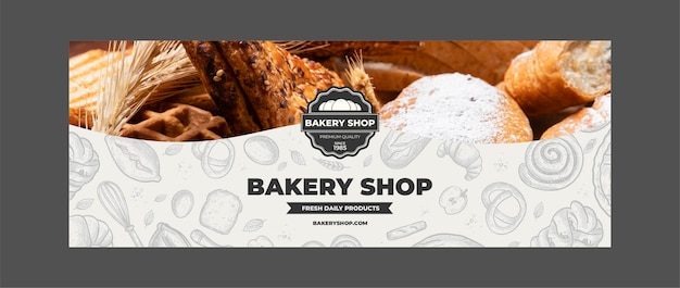 Kostenloser Vektor bäckerei facebook-vorlage