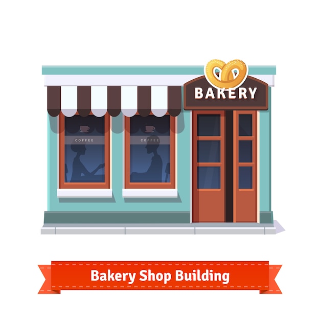 Bäckerei Gebäudefassade mit Schild