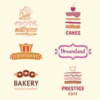 Kostenloser Vektor bäckerei-logo-kollektion