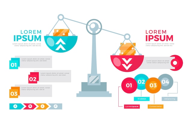 Kostenloser Vektor balance infografiken stil