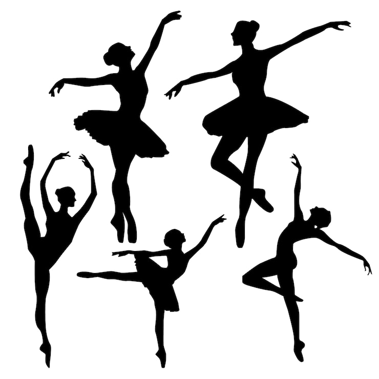 Kostenlose Vektor ballett silhouetten
