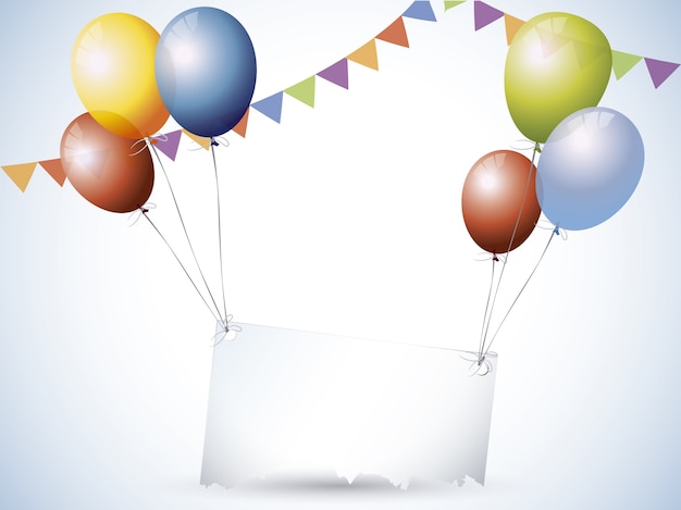 Ballons und geburtstag dekorationen hintergrund