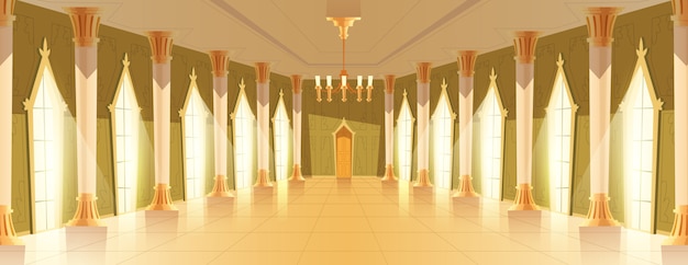 Ballsaalhalle mit Leuchtervektorillustration