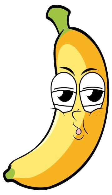 Banane mit dummem Gesicht