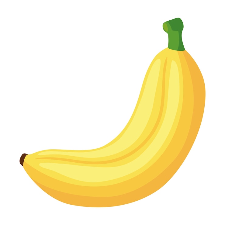 Kostenlose Vektor bananenfrucht auf weißem hintergrund isolierte ikone