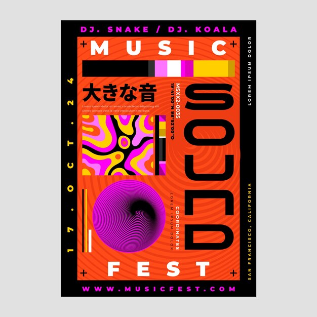 Band-Poster-Vorlage mit flachem Design