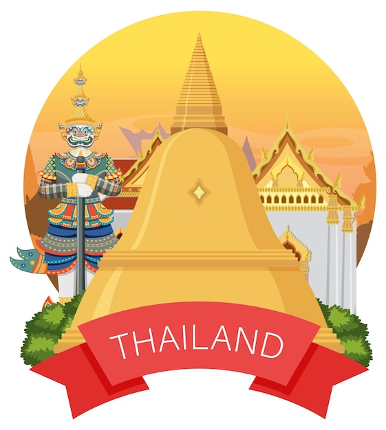 Bangkok thailand wahrzeichen logo banner