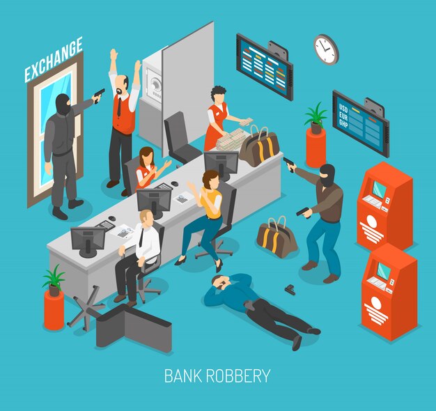 Bank Raub Illustration