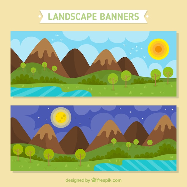 Banner der Sommerberglandschaften