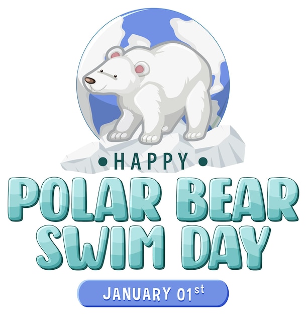 Banner-design für den eisbären-schwimmtag
