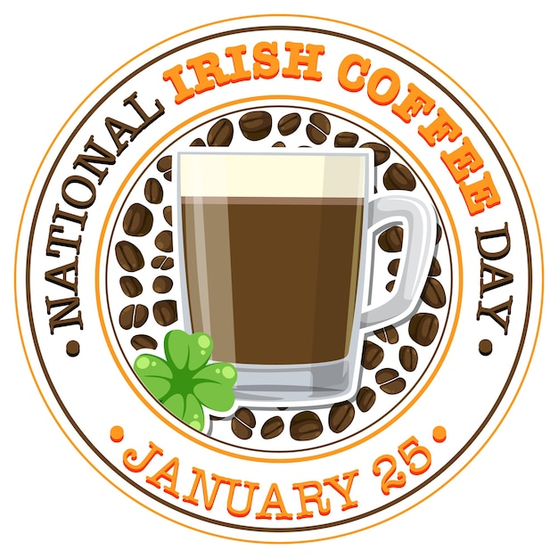 Kostenloser Vektor banner-design für den nationalen irish coffee day