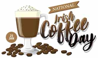 Kostenloser Vektor banner-design für den nationalen irish coffee day