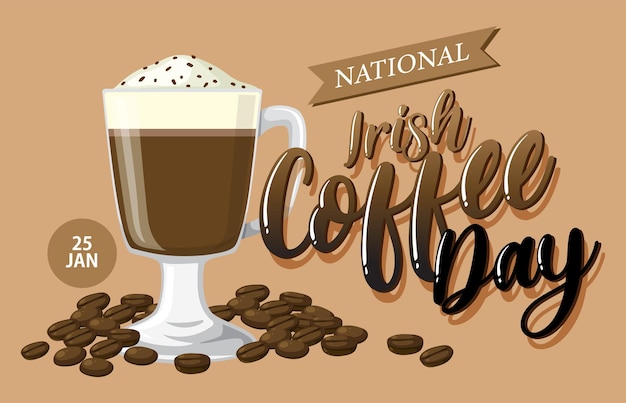 Banner-design für den nationalen irish coffee day