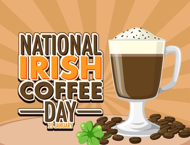 Kostenloser Vektor banner-design für den nationalen irish coffee day