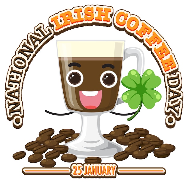 Kostenloser Vektor banner-design für den nationalen irish coffee day