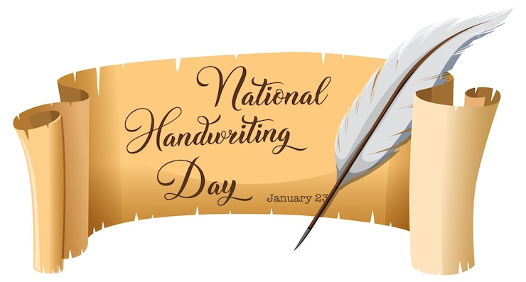 Kostenlose Vektor banner-design für den nationalen tag der handschrift