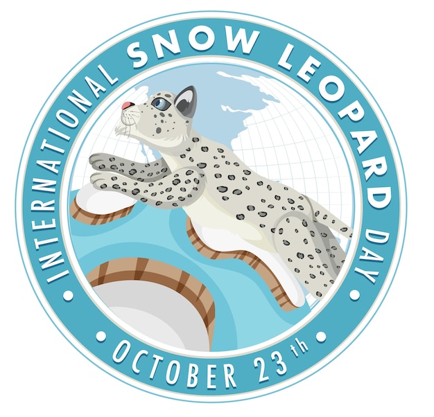 Kostenloser Vektor banner-design zum internationalen tag des schneeleoparden