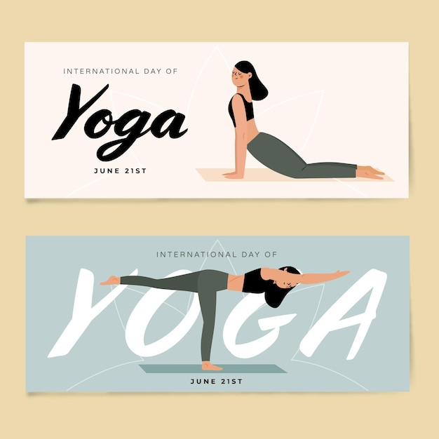 Banner mit internationalem tag des yoga