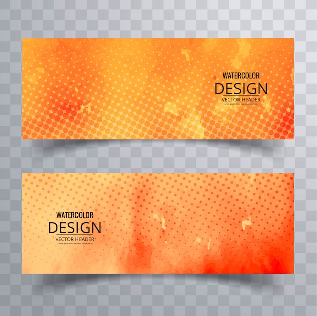 Banner mit orange aquarelle