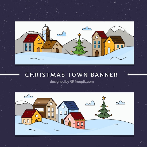 Banner mit winterlandschaft