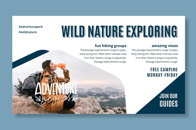 Banner-Vorlage für die Erkundung der wilden Natur