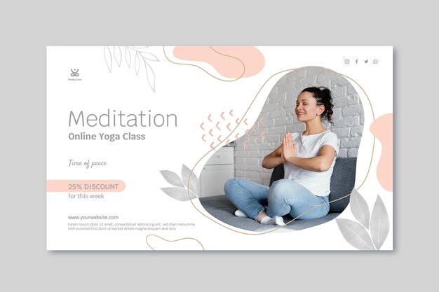 Banner-Vorlage für Meditation und Achtsamkeit