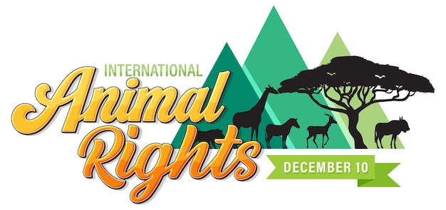 Kostenloser Vektor banner zum internationalen tag der tierrechte