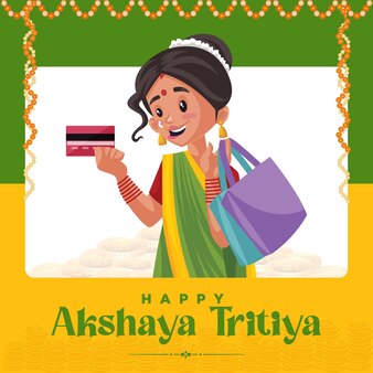 Bannerdesign der fröhlichen akshaya tritiya festivalvorlage