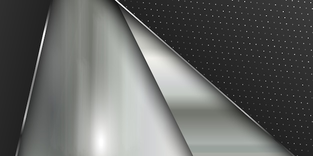 Kostenloser Vektor bannerschablone mit gebürsteter metallstruktur