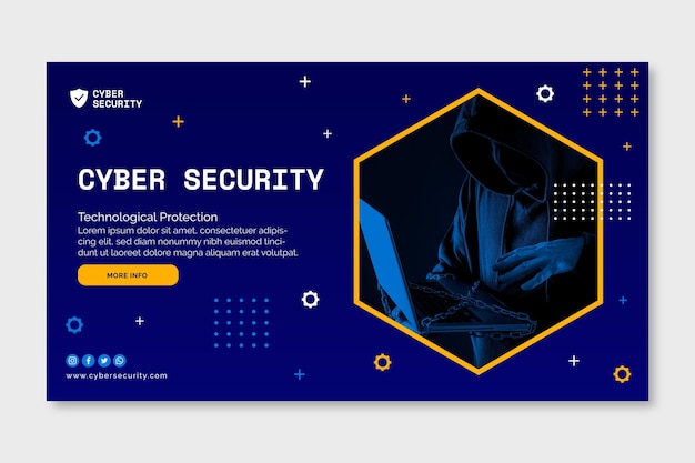 Kostenloser Vektor bannervorlage für cybersicherheit