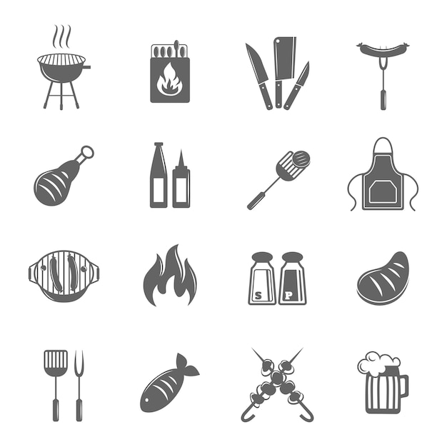 Kostenloser Vektor barbecue-icons