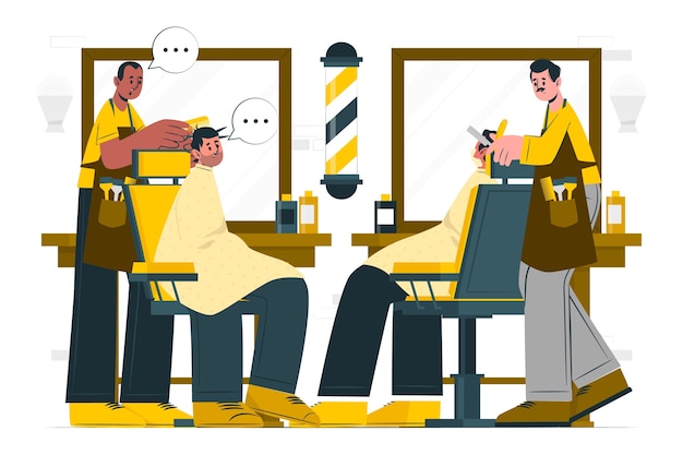 Barbershop wartende kundenkonzeptillustration