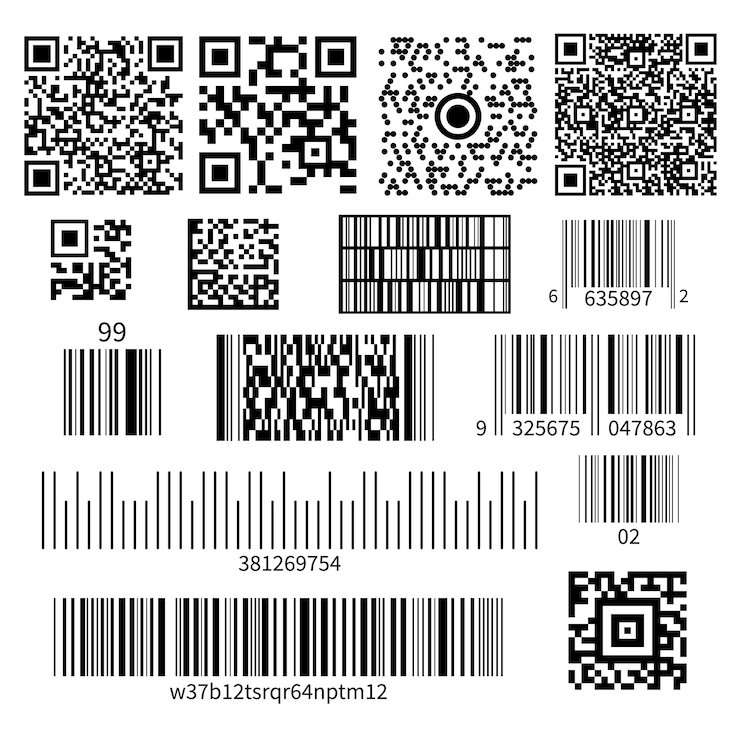 Kostenlose Vektor barcode-typen eingestellt
