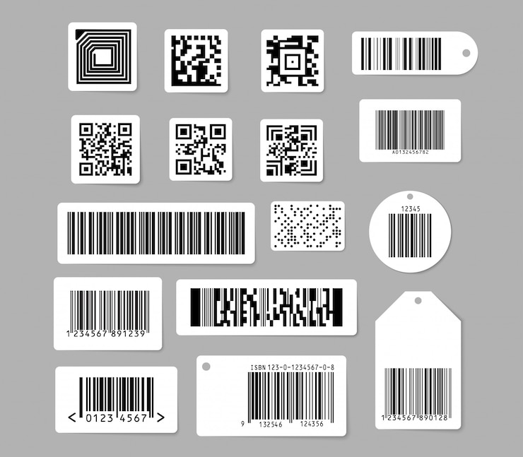 Kostenlose Vektor barcode und qr-code eingestellt