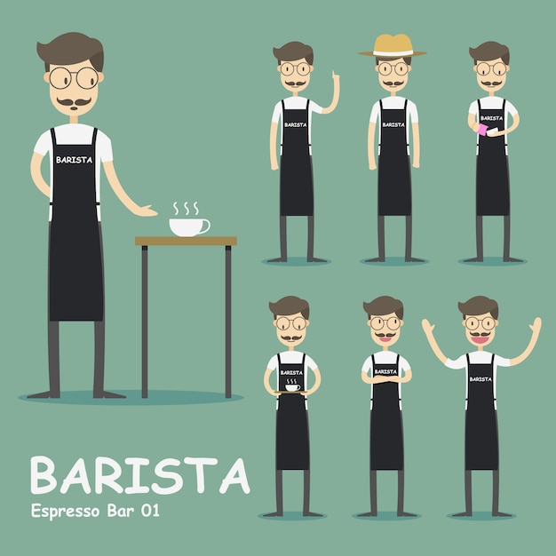 Barista charakter sammlung